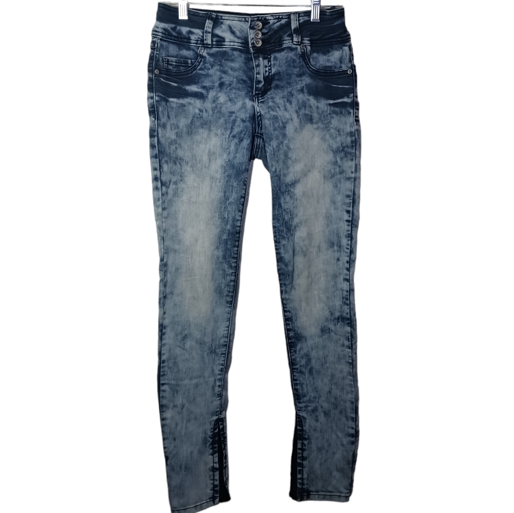 Hot Topic Acid Wash Stretchy Skinny Blue Jeans size  9